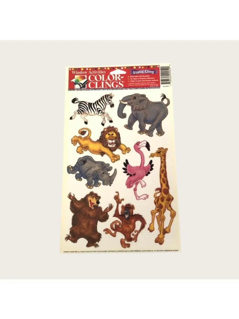 Lot of 14 NEW Static Window Clings Farm Fish Dolls Colors Shapes Homeschool